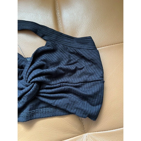 NWT Fashion Nova Black Knot About You Ribbed Halter Crop Top Size Small - Picture 5 of 8